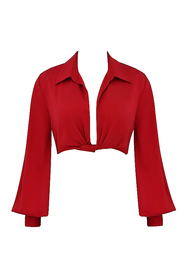 House Of CB LaraineCherry Silk Blouson Top 8211 SALE Cherry Women Tops