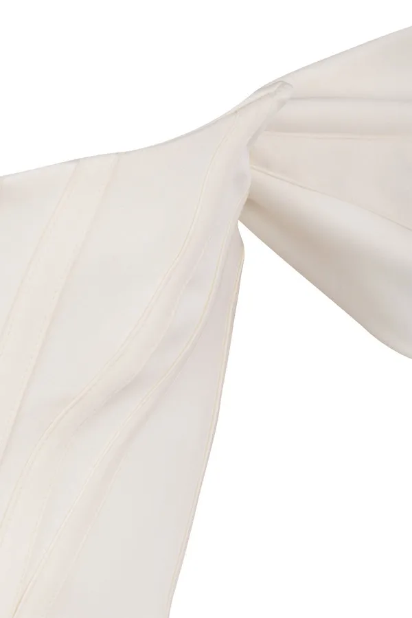 House Of CB LorettaIvory Satin Off Shoulder Dress Ivory Women Strapless Dresses