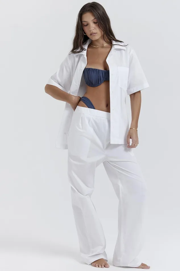 House Of CB MaikoWhite Oversized Shirt White Women Tops