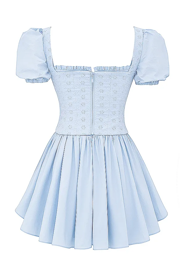 House Of CB MaribelSoft Blue Broderie Corset Mini Dress Soft Women Corset Dresses