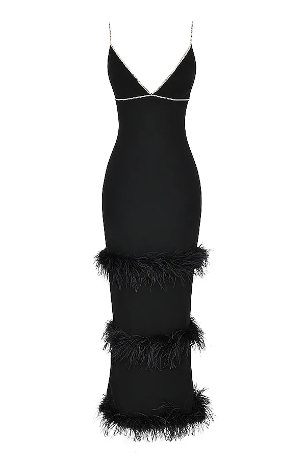 House Of CB MaricelBlack Crystallised Maxi Dress Black Women Maxi Dresses