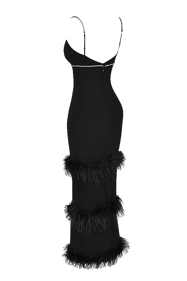 House Of CB MaricelBlack Crystallised Maxi Dress Black Women Maxi Dresses