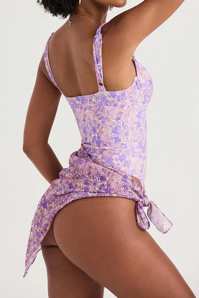 House Of CB ParosViolet Floral Multi Use Scarf Violet Women