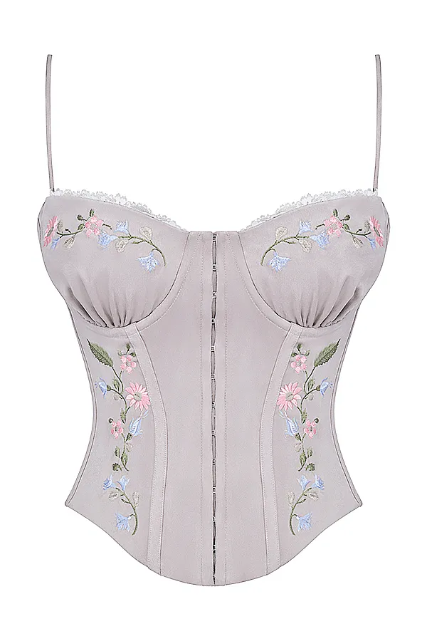 House Of CB PetuniaLight Lavender Embroidered Corset 8211 SALE Light Women Corsets