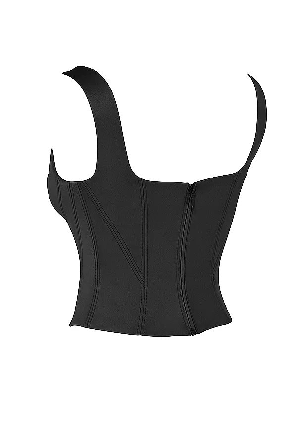 House Of CB RafaBlack Satin Longline Corset Black Women Corsets
