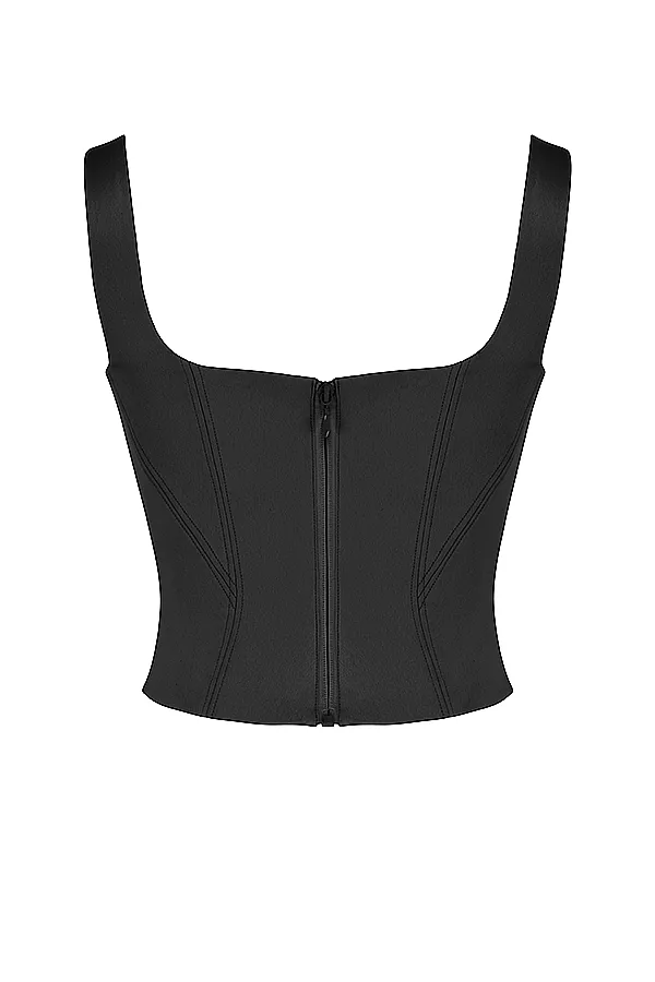 House Of CB RafaBlack Satin Longline Corset Black Women Corsets