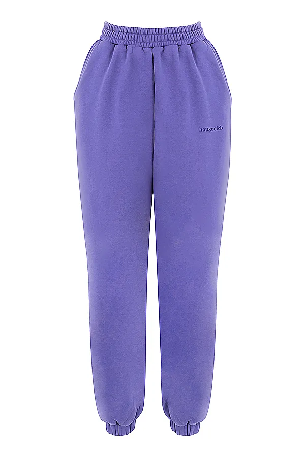 House Of CB SkyPurple Fleece Back Jogging Trousers Purple Women Sweats