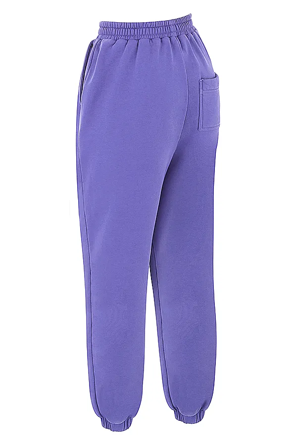House Of CB SkyPurple Fleece Back Jogging Trousers Purple Women Sweats