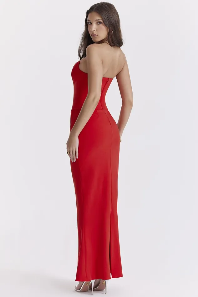 House Of CB TamaraCherry Strapless Corset Dress Cherry Women Bodycon Dresses