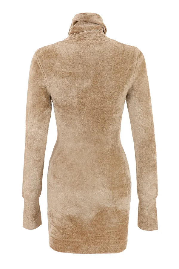 House Of CB TayaFawn Chenille Mini Dress 8211 SALE Fawn Women Bodycon Dresses
