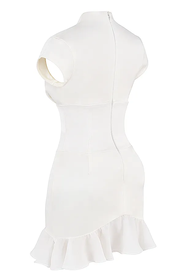House Of CB TiannaIvory Ruffle Corset Dress 8211 SALE Ivory Women Bodycon Dresses