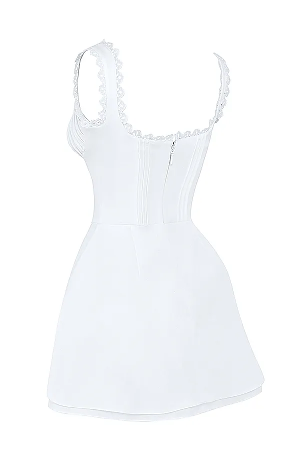 House Of CB TillyWhite Pin Tuck Mini Dress White Women Corset Dresses