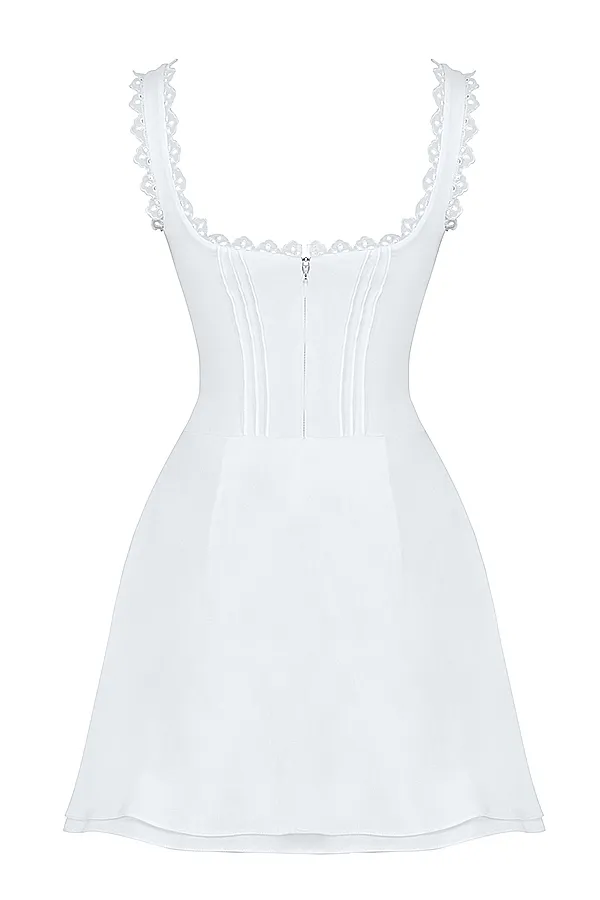 House Of CB TillyWhite Pin Tuck Mini Dress White Women Corset Dresses