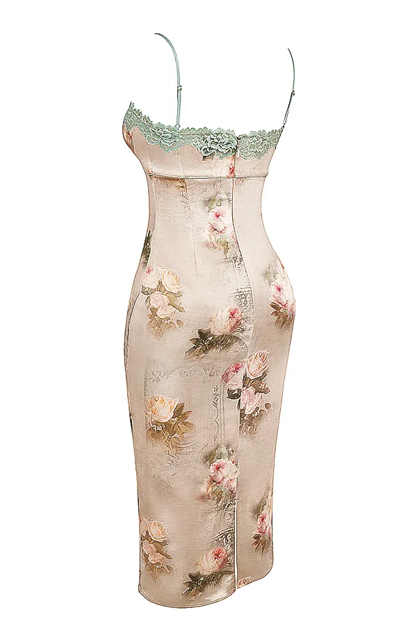 House Of CB VenusVintage Floral Midi Dress Vintage Women Bodycon Dresses