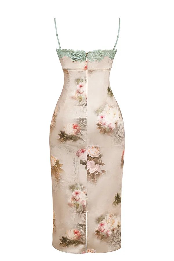 House Of CB VenusVintage Floral Midi Dress Vintage Women Bodycon Dresses