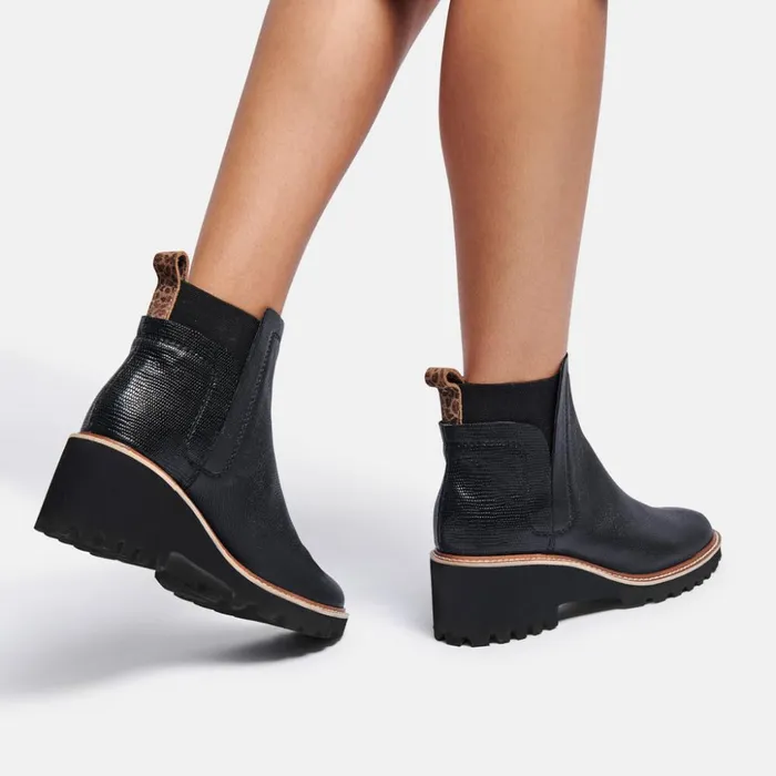 Huey H2O Boots Black Leather Women Dolce Vita Boots and Booties