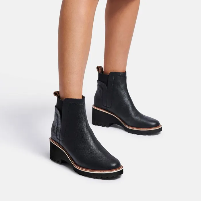 Huey H2O Boots Black Leather Women Dolce Vita Boots and Booties