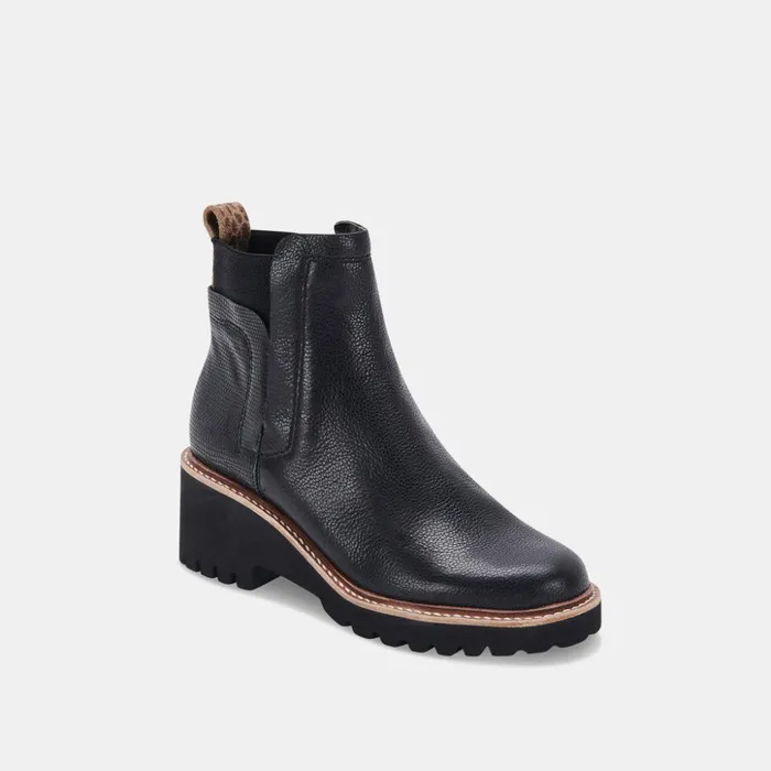 Huey H2O Boots Black Leather Women Dolce Vita Boots and Booties