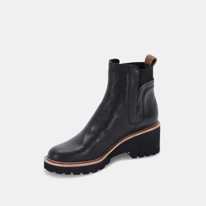 Huey H2O Boots Black Leather Women Dolce Vita Boots and Booties