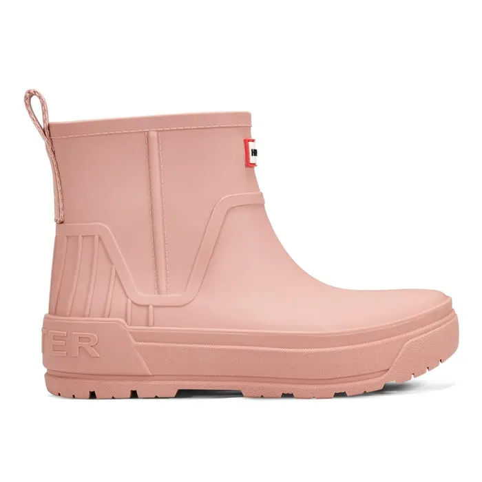Hunter Boots Wales Waterproof Rain Booties Medium Pink Women Rain Boots