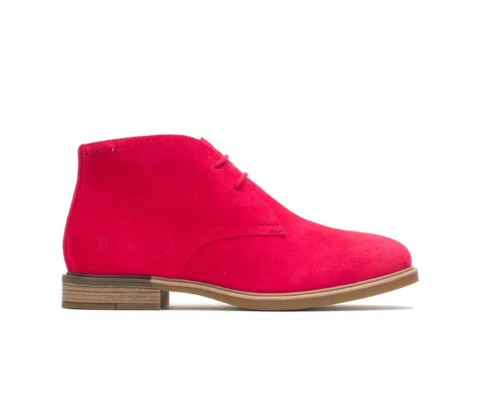 Hush Puppies Boots Women Bailey Chukka Boot Fire Red Suede