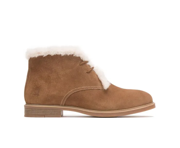 Hush Puppies Boots Women Bailey Fur Chukka Chestnut Suede