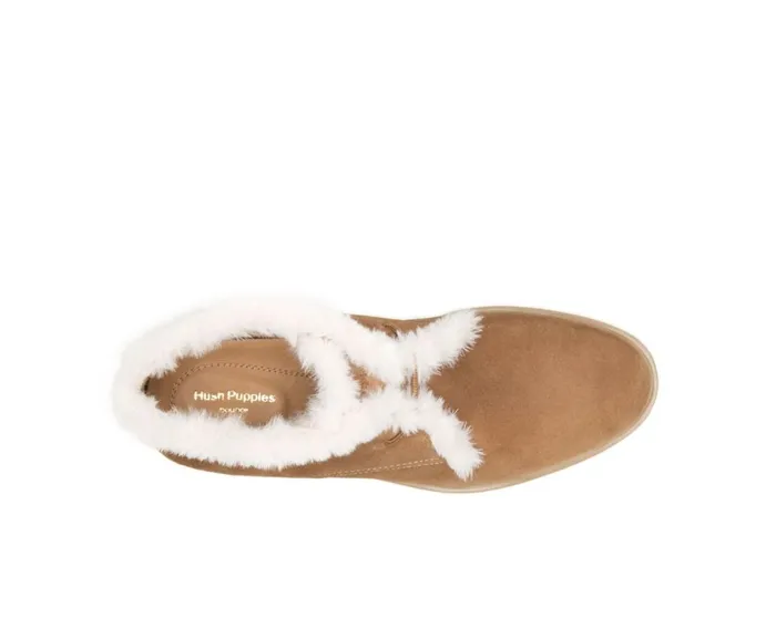 Hush Puppies Boots Women Bailey Fur Chukka Chestnut Suede
