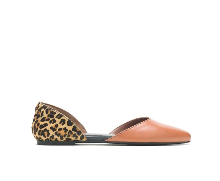 Hush Puppies Flats and SlipOns Women Sadie D039Orsay Tan Leathercheetah