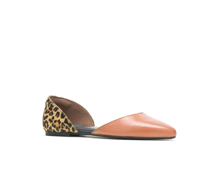 Hush Puppies Flats and SlipOns Women Sadie D039Orsay Tan Leathercheetah