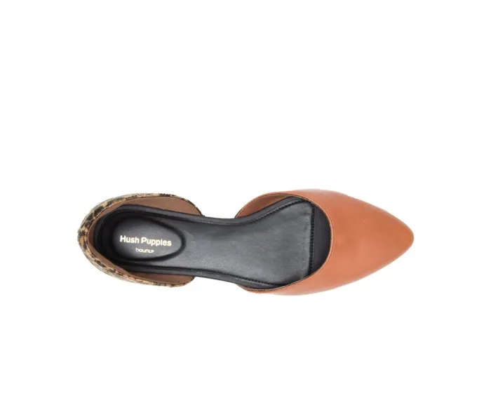 Hush Puppies Flats and SlipOns Women Sadie D039Orsay Tan Leathercheetah
