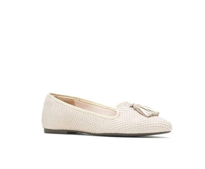 Hush Puppies Flats and SlipOns Women Sadie Tassel SlipOn Eggnog Cobra Leather Hush Puppies Flats and SlipOns Women Sadie Tassel SlipOn Eggnog Cobra Leather