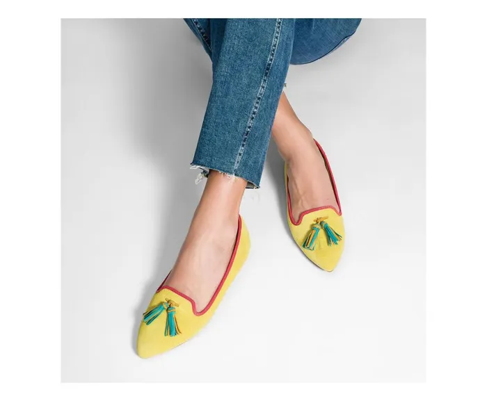 Hush Puppies Flats and SlipOns Women Sadie Tassel SlipOn Eggnog Cobra Leather Hush Puppies Flats and SlipOns Women Sadie Tassel SlipOn Eggnog Cobra Leather