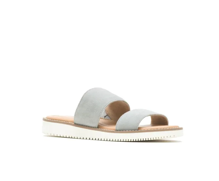 Hush Puppies Sandals Women Briard 2 Band Slide Light Grey Suede Hush Puppies Sandals Women Briard 2 Band Slide Light Grey Suede