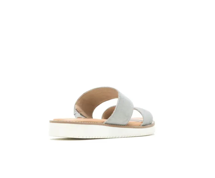 Hush Puppies Sandals Women Briard 2 Band Slide Light Grey Suede Hush Puppies Sandals Women Briard 2 Band Slide Light Grey Suede
