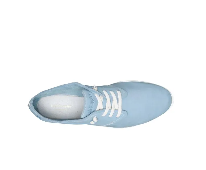 Hush Puppies Sneakers Women Everyday Lace Up Blue Dusk Nubuck
