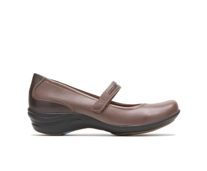 Hush Puppies Walking Shoes Women Epic Mary Jane Dark Brown Leather