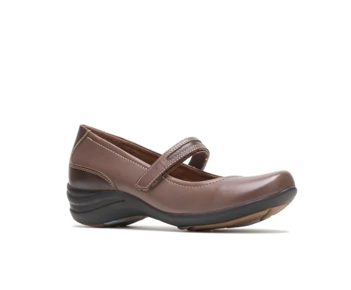 Hush Puppies Walking Shoes Women Epic Mary Jane Dark Brown Leather