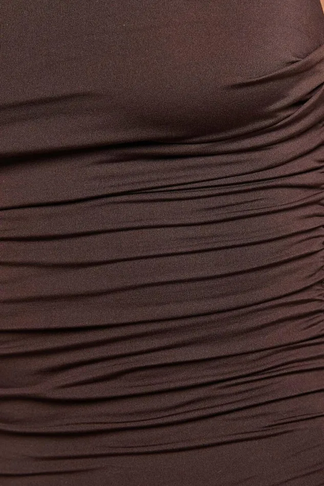 Imogen Maxi Dress 8211 Strappy Ruched Slip Dress In Chocolate Women Showpo Dresses