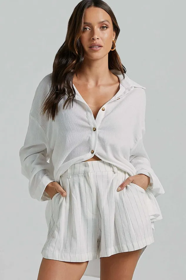Isabeau Shirt 8211 Relaxed Oversized Shirt In White Women Showpo Tops