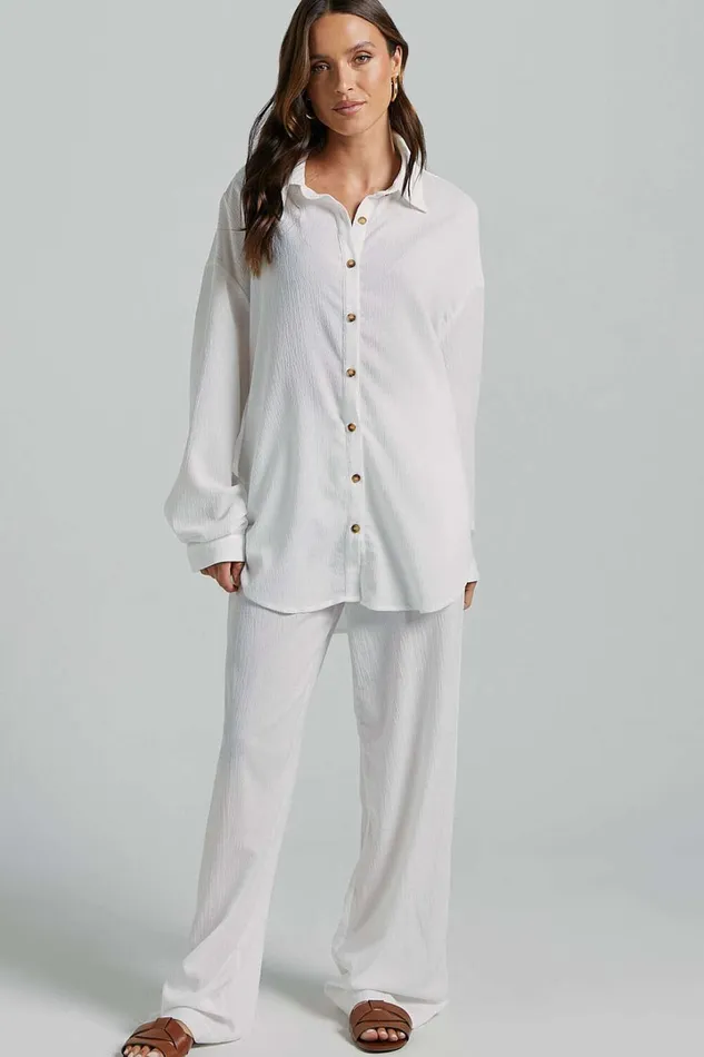 Isabeau Shirt 8211 Relaxed Oversized Shirt In White Women Showpo Tops
