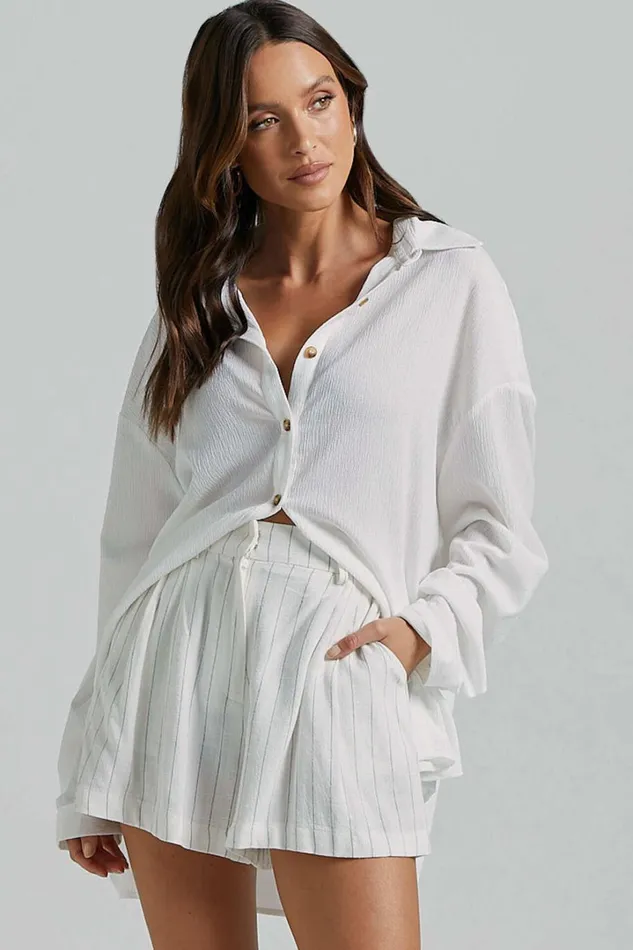 Isabeau Shirt 8211 Relaxed Oversized Shirt In White Women Showpo Tops