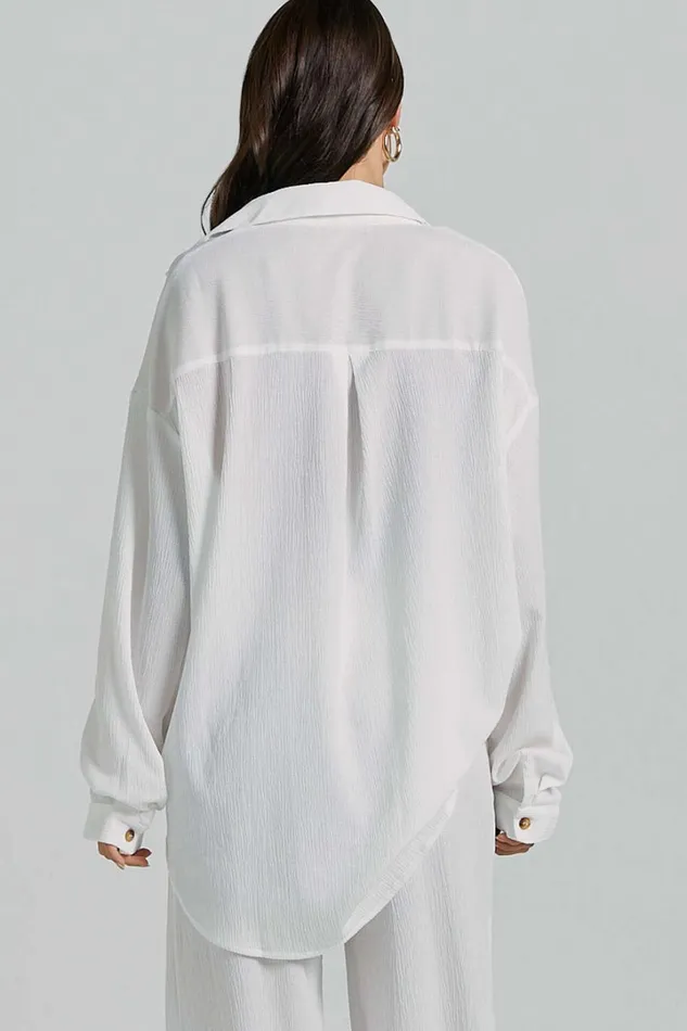 Isabeau Shirt 8211 Relaxed Oversized Shirt In White Women Showpo Tops