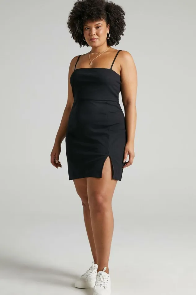 Island Babe Mini Dress 8211 Strappy Bodycon Dress In Black Women Showpo Basics