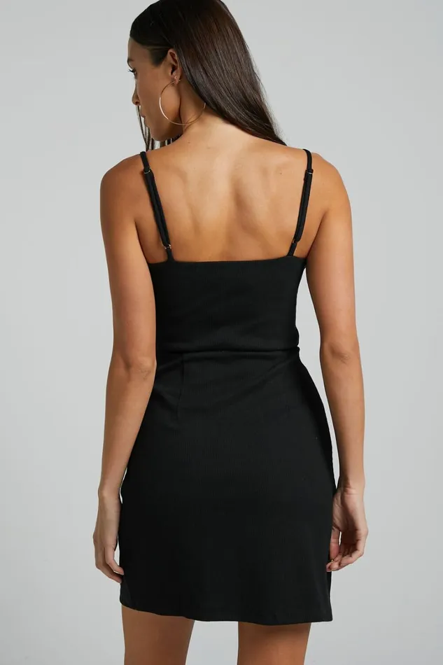 Island Babe Mini Dress 8211 Strappy Bodycon Dress In Black Women Showpo Basics