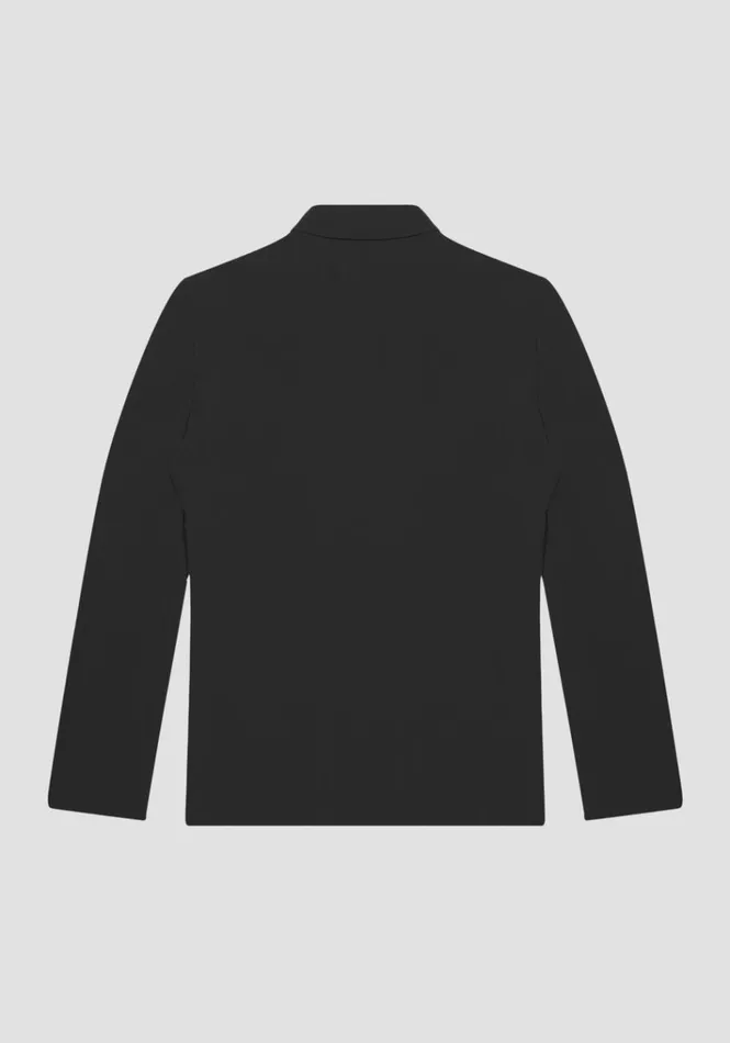 Jackets And Gilet Men Antony Morato Kate Slim Fit DoubleBreasted Jacket In An Elastic Viscose Blend Fabric Black