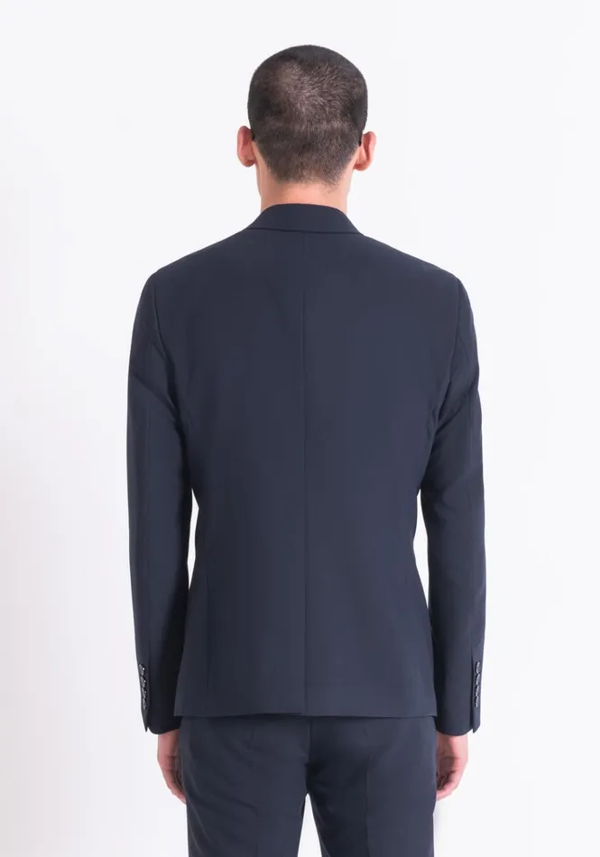 Jackets And Gilet Men Antony Morato Slim Fit 034Kate034 Jacket In Viscose Blend Fabric With DoubleBreasted Details Blue Ink