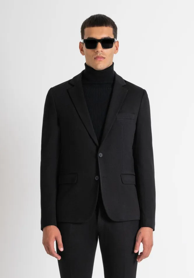 Jackets And Gilet Men Antony Morato Super Slim Fit Black 034Ashe034 Jacket In Viscose Blend Black Jackets And Gilet Men Antony Morato Super Slim Fit Black 034Ashe034 Jacket In Viscose Blend Black