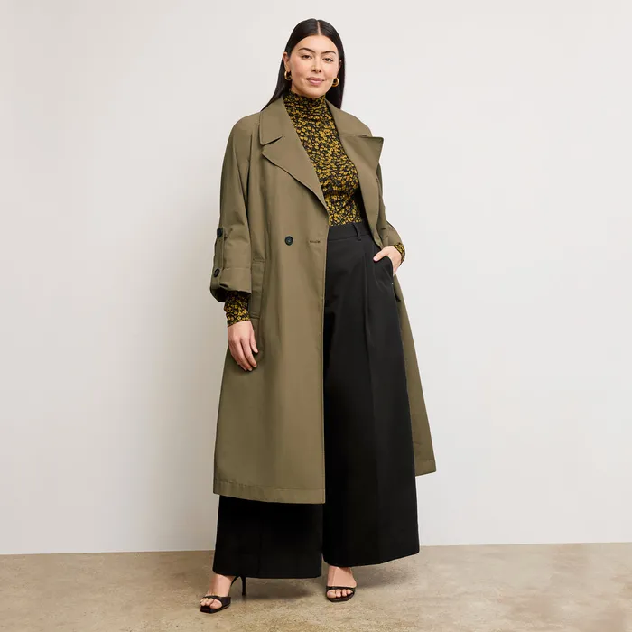 Jackets The Curtis Statement Trench Bancha Green 8211 M M LaFleur Women