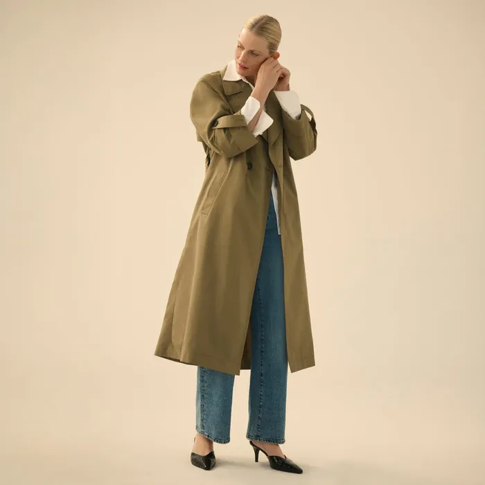 Jackets The Curtis Statement Trench Bancha Green 8211 M M LaFleur Women