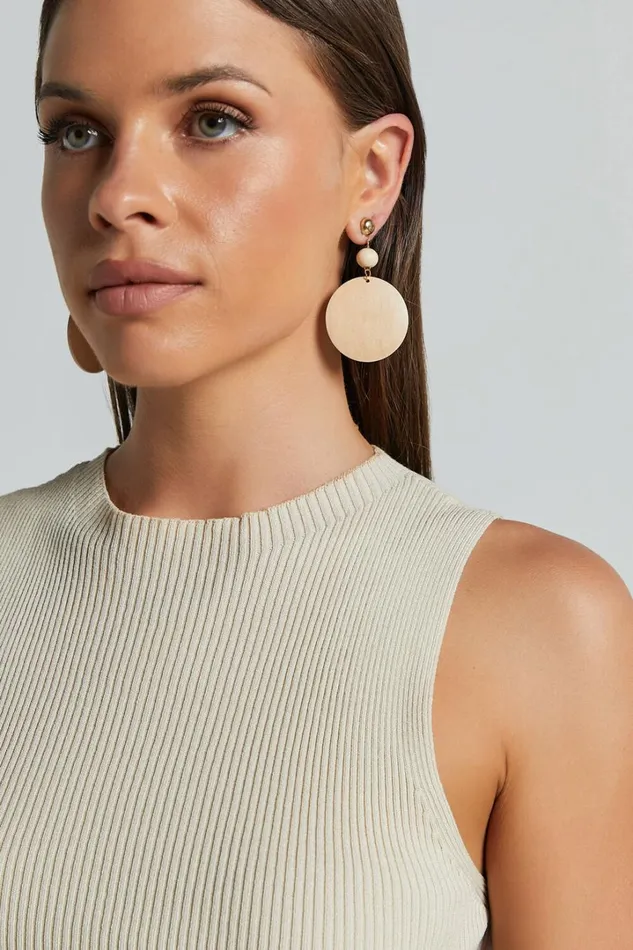 Jamie Earrings 8211 Oversized Drop Earrings In Natural Women Showpo Earrings